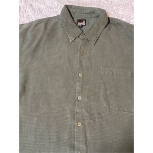 Weekendz off Men's long sleeve button-down pesto Tencel waffle casual pocket shi